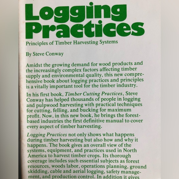 Logging Practices of Timber Harvesting Hardcover Book - Picture 4 of 16